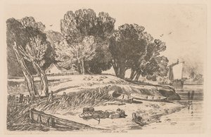 Liber Studiorum: Płyta 8, Millbank nad Tamizą autorstwa John Sell Cotman
