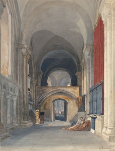 Katedra w Norwich: Wnętrze nawy północnej chóru, patrząc na wschód autorstwa John Sell Cotman