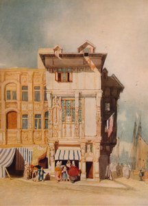 Stare domy z figurami, ok. 1836 r. autorstwa John Sell Cotman