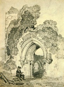 Ruiny romańskie (ołówek na papierze) autorstwa John Sell Cotman