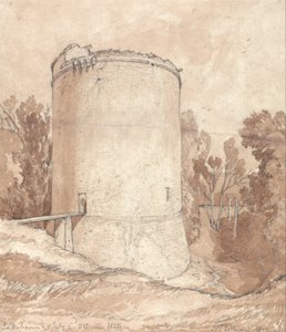 Okrągła wieża, zamek Lillebonne, Normandia autorstwa John Sell Cotman