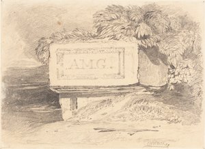 Zrujnowany grobowiec z napisem „A.M.G.” autorstwa John Sell Cotman