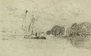 Barka żaglowa (węgiel drzewny) autorstwa John Sell Cotman