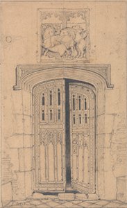 Południowe drzwi, Arminghall Hall, Norfolk autorstwa John Sell Cotman