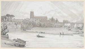 Miasto Beccles widziane z mostu, Suffolk autorstwa John Sell Cotman