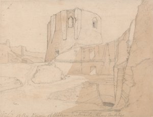 Widok na donżon zamku Gaillard w pobliżu Andelys w Normandii autorstwa John Sell Cotman