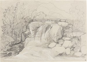 Wodospad ze skałami autorstwa John Sell Cotman