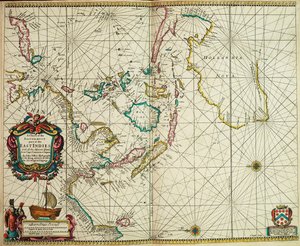 Mapa najbardziej wysuniętej na wschód części Indii Wschodnich ze wszystkimi przyległymi wyspami od Przylądka Komoryn do Japonii autorstwa John Seller