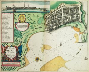 Mapa miasta i portu Trypolis na Barbarii