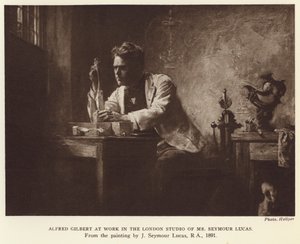 Alfred Gilbert, angielski rzeźbiarz (fotograwiura) autorstwa John Seymour (after) Lucas