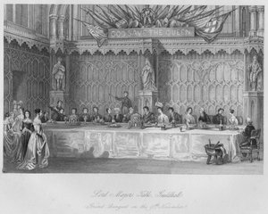 Stół Lordów Burmistrzów, Guildhall. Wielki Bankiet 9 listopada 1841 r.