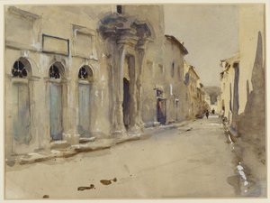 Ulica w Hiszpanii (akwarela nad grafitem z akcentami koloru nadwozia) autorstwa John Singer Sargent