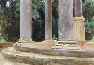 Widok między kolumnami tempietta, koniec XIX wieku autorstwa John Singer Sargent