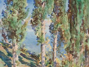 Korfu: Cyprysy autorstwa John Singer Sargent