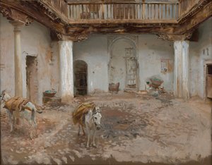 Courtyard, Casa del Chapiz autorstwa John Singer Sargent