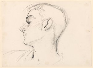 Głowa młodego mężczyzny (Albert de Belleroche) z profilu autorstwa John Singer Sargent