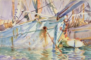 W porcie lewantyńskim (wc na papierze) autorstwa John Singer Sargent