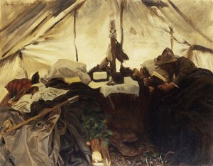 Wewnątrz namiotu w Canadian Rockies, 1916 autorstwa John Singer Sargent
