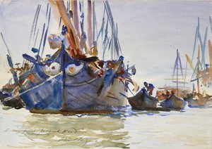 Włoskie statki żaglowe na kotwicy, c1904-1907 autorstwa John Singer Sargent