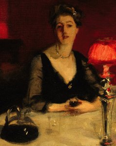 Kieliszek porto: szczegół Edith Vickers autorstwa John Singer Sargent