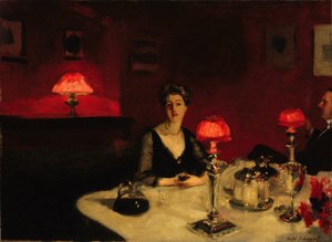 Kieliszek porto (Stół obiadowy w nocy) autorstwa John Singer Sargent