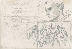 Napoleońska Głowa i Sąd Paryski [verso], c. 1871-1872. autorstwa John Singer Sargent