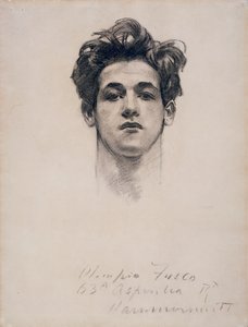 Olimpio Fusco, ok. 1900-10 (węgiel i kikut na papierze) autorstwa John Singer Sargent