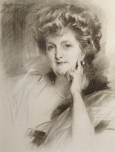 Portret kobiety, po 1900 (kreda na papierze tkanym) autorstwa John Singer Sargent