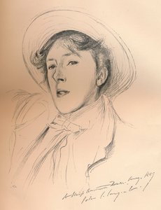 Szkic portretowy panny Violet Paget Vernon Lee, ok. 1881 r. autorstwa John Singer Sargent