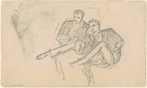 Siedzący mężczyźni, ok. godz. 1874-1877. autorstwa John Singer Sargent