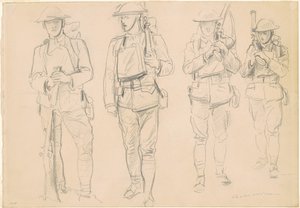 Studia przed przystąpieniem do wojny [recto], 1918. autorstwa John Singer Sargent