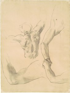 Studia na zapasy dwóch klasycznych postaci męskich, 1919-1920. autorstwa John Singer Sargent
