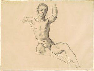 Studium dla rysunku powyżej „Muzyka” autorstwa John Singer Sargent