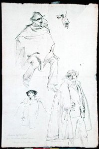 Studium do weneckiej sceny ulicznej (tusz na papierze) autorstwa John Singer Sargent