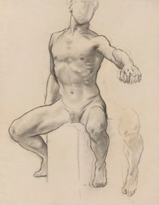 Study of Perseus for Perseus on Pegasus Slaying Medusa, mural, Stairway, Museum of Fine Arts, Boston [?] autorstwa John Singer Sargent