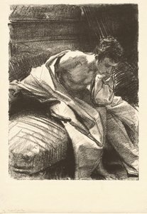 Studium siedzącego człowieka autorstwa John Singer Sargent