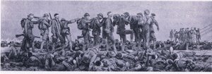 Garderoba. Straty z Mustard Gas, z British Adventure wydanego przez Collins, 1947 autorstwa John Singer Sargent