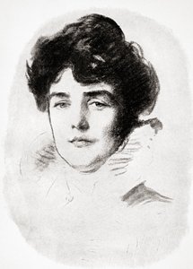 Jeanette Jennie Jerome, Lady Randolph Churchill i matka Sir Winstona Churchilla, z pubu A Roving Commission by Winston S. Churchill. przez Scribners, 1930 autorstwa John Singer after Sargent