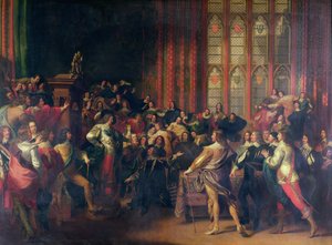 Karol I (1600-49) domagający się pięciu członków Izby Gmin w 1642 r.
