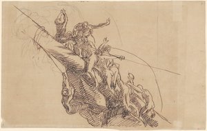 Studium „Klęska pływających baterii na Gibraltarze” autorstwa John Singleton Copley