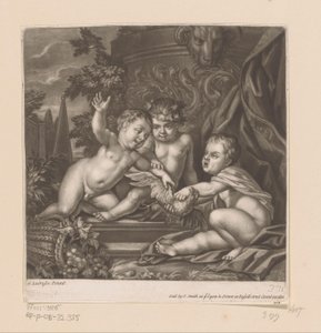 Trzy amorki z ptakiem autorstwa attributed to John Smith