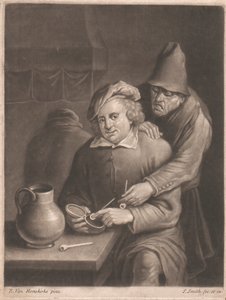 Palacz siedzący przy stole autorstwa John Smith