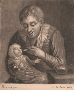 Mężczyzna karmi dziecko autorstwa John Smith