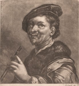 Mężczyzna grający na flecie autorstwa John Smith