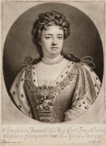 Królowa Anna (mezzotinta) autorstwa John Smith