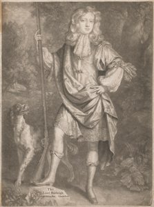 Lord Burleigh [jako młodzieniec, stojący, z pistoletem w dłoni i spanielem u boku] autorstwa John Smith