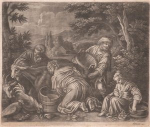 Kobieta doi kozę autorstwa John Smith