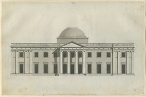 Chillington Hall: rysunek długopisem i praniem, nd [1780s] (rysunek) autorstwa John Soane