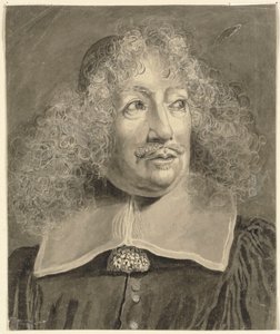 Portret mężczyzny z głową i ramionami, skopiowany z XVII-wiecznej ryciny autorstwa John Sparrow