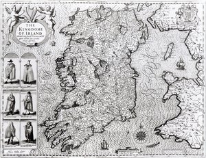 Królestwo Irlandii, ryty Jodocus Hondius (1563-1612), „Teatr Imperium Wielkiej Brytanii”, wyd. John Sudbury i George Humble, 1611-12 (patrz 108099 dla szczegółów) autorstwa John Speed